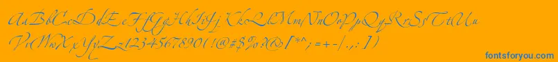 AlexandraZeferinoTwo Font – Blue Fonts on Orange Background