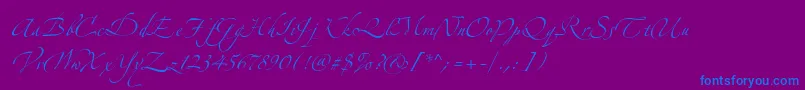 AlexandraZeferinoTwo Font – Blue Fonts on Purple Background