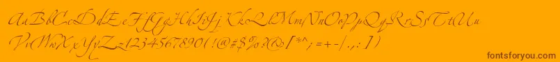 AlexandraZeferinoTwo Font – Brown Fonts on Orange Background