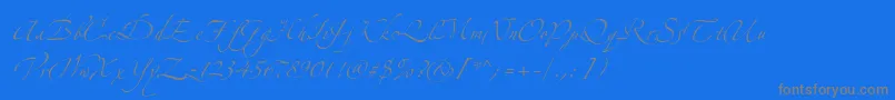 AlexandraZeferinoTwo-Schriftart – Graue Schriften auf blauem Hintergrund