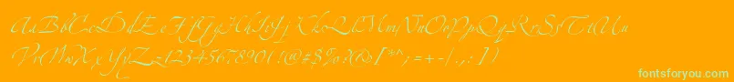 AlexandraZeferinoTwo Font – Green Fonts on Orange Background