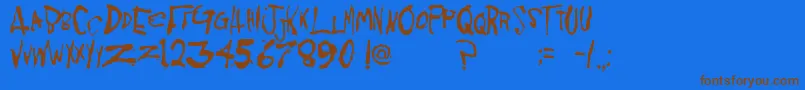 Kornnet.Too.It Font – Brown Fonts on Blue Background