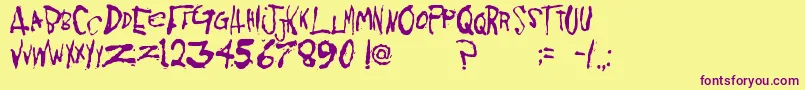 Kornnet.Too.It Font – Purple Fonts on Yellow Background
