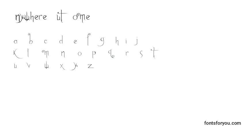 Schriftart AnywhereButHome – Alphabet, Zahlen, spezielle Symbole