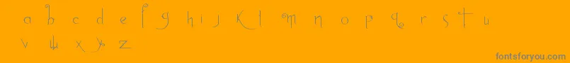 AnywhereButHome-Schriftart – Graue Schriften auf orangefarbenem Hintergrund