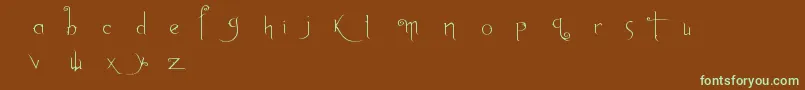 Шрифт AnywhereButHome – зелёные шрифты на коричневом фоне
