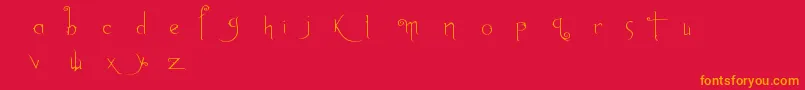 AnywhereButHome Font – Orange Fonts on Red Background