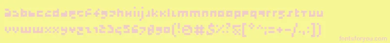 SatzkornOptimized Font – Pink Fonts on Yellow Background