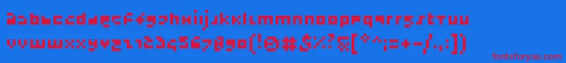 SatzkornOptimized Font – Red Fonts on Blue Background