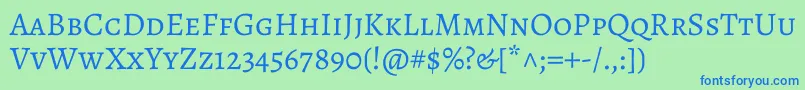 AlegreyascRegular Font – Blue Fonts on Green Background