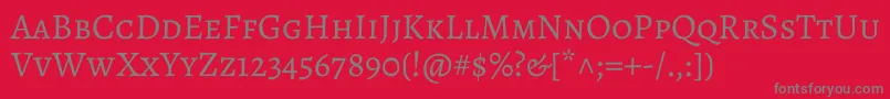 AlegreyascRegular-Schriftart – Graue Schriften auf rotem Hintergrund