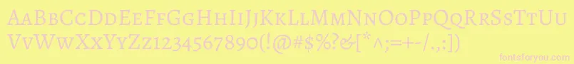 Police AlegreyascRegular – polices roses sur fond jaune