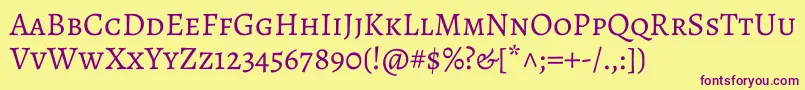 AlegreyascRegular Font – Purple Fonts on Yellow Background