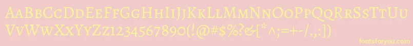 AlegreyascRegular-Schriftart – Gelbe Schriften auf rosa Hintergrund