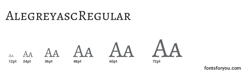 Размеры шрифта AlegreyascRegular