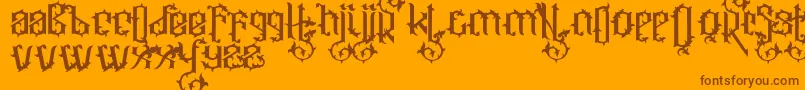 Ornatix Font – Brown Fonts on Orange Background