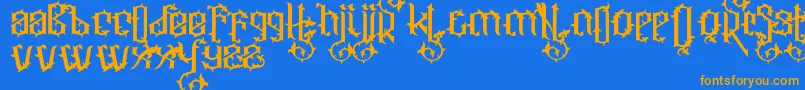 Ornatix-fontti – oranssit fontit sinisellä taustalla