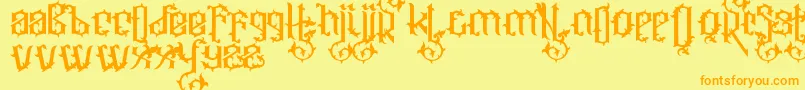 Ornatix Font – Orange Fonts on Yellow Background