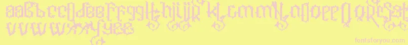 フォントOrnatix – ピンクのフォント、黄色の背景