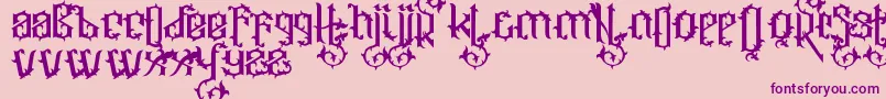 Ornatix-Schriftart – Violette Schriften auf rosa Hintergrund