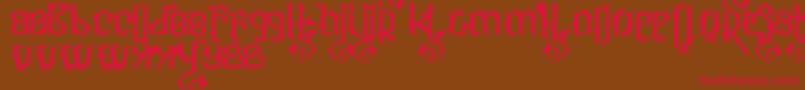 Ornatix-Schriftart – Rote Schriften auf braunem Hintergrund