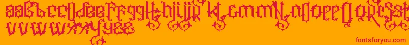 Ornatix Font – Red Fonts on Orange Background