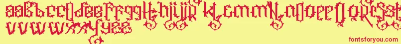 Ornatix Font – Red Fonts on Yellow Background