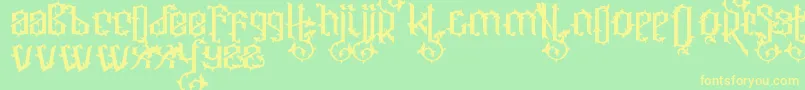 Ornatix Font – Yellow Fonts on Green Background