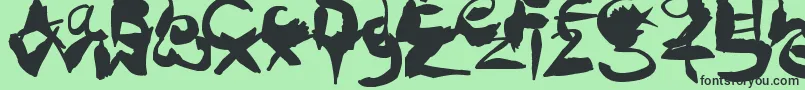 CrazyInkSplats Font – Black Fonts on Green Background