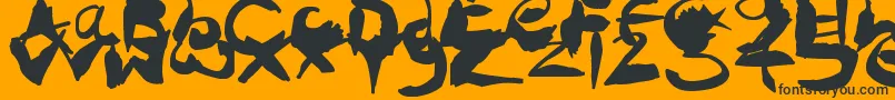 CrazyInkSplats Font – Black Fonts on Orange Background