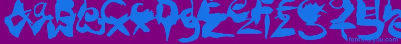 フォントCrazyInkSplats – 紫色の背景に青い文字