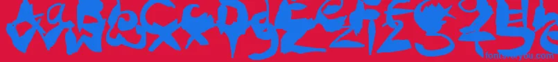 CrazyInkSplats Font – Blue Fonts on Red Background