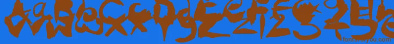 CrazyInkSplats Font – Brown Fonts on Blue Background