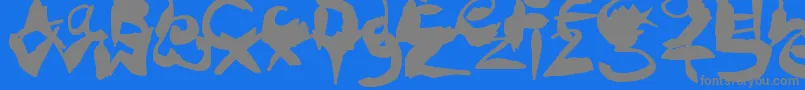 CrazyInkSplats Font – Gray Fonts on Blue Background