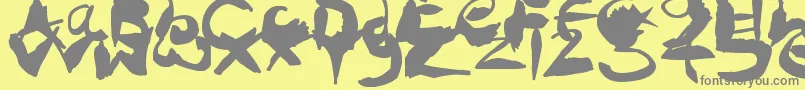 CrazyInkSplats Font – Gray Fonts on Yellow Background