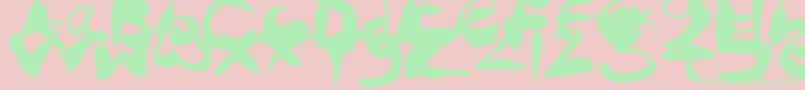 CrazyInkSplats Font – Green Fonts on Pink Background