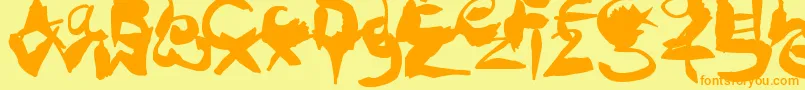 More about CrazyInkSplats Font CrazyInkSplats Font – Orange Fonts on Yellow Background