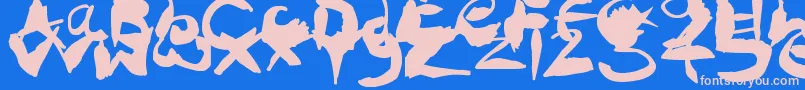 CrazyInkSplats Font – Pink Fonts on Blue Background