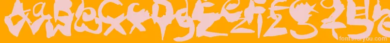 CrazyInkSplats Font – Pink Fonts on Orange Background