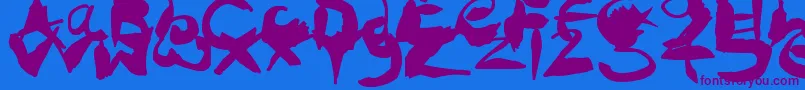 CrazyInkSplats Font – Purple Fonts on Blue Background