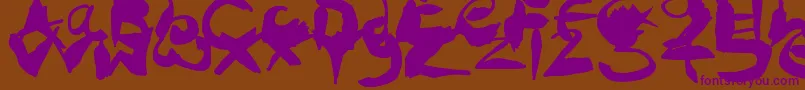 CrazyInkSplats Font – Purple Fonts on Brown Background