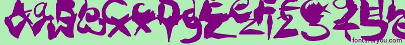 CrazyInkSplats Font – Purple Fonts on Green Background