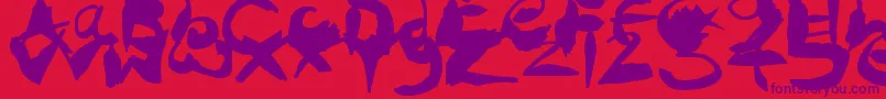 CrazyInkSplats Font – Purple Fonts on Red Background