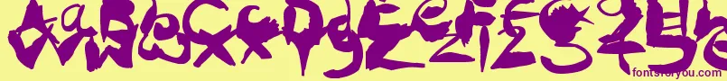 CrazyInkSplats Font – Purple Fonts on Yellow Background