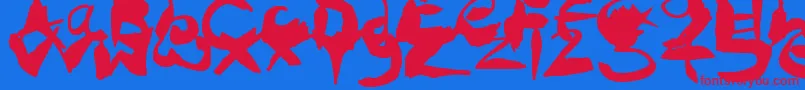 CrazyInkSplats Font – Red Fonts on Blue Background