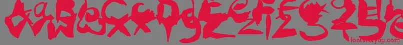 CrazyInkSplats-Schriftart – Rote Schriften auf grauem Hintergrund