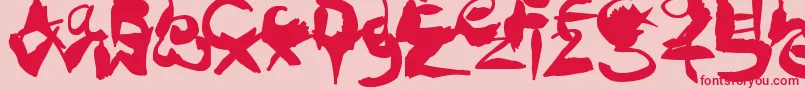 CrazyInkSplats Font – Red Fonts on Pink Background