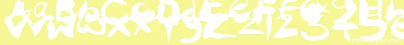 CrazyInkSplats Font – White Fonts on Yellow Background