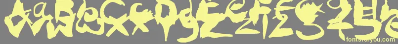 CrazyInkSplats Font – Yellow Fonts on Gray Background