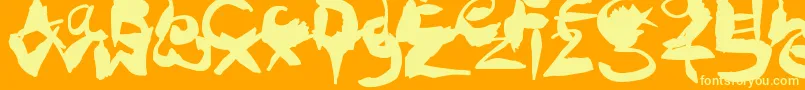 CrazyInkSplats Font – Yellow Fonts on Orange Background